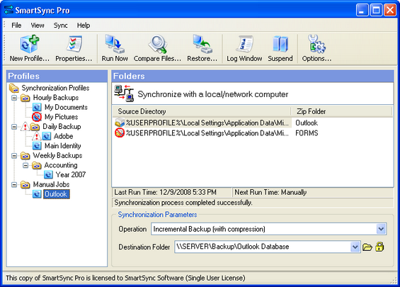 Backup via ftp with SmartSync Pro tool!